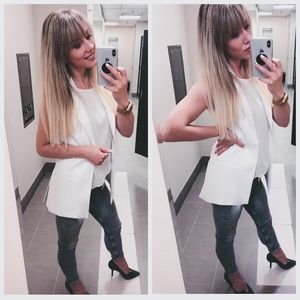 Zara White Blazer Vest